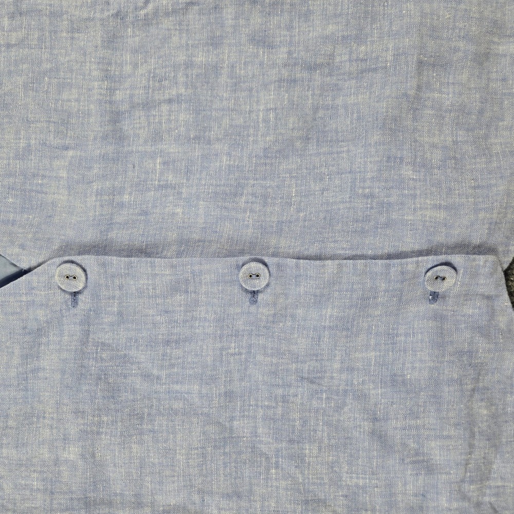 Quince Linen Vest Women Medium Light Blue V-Neck Button Front Waistcoat - Picture 7 of 7